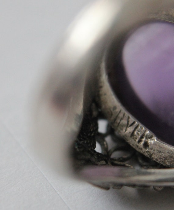 Chinese Export Amethyst Ring. Silver 925 Sterling… - image 8