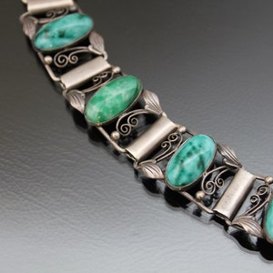 Vintage Danish Hornung Guldbrandsen Bracelet. 800 Silver Floral Art Deco Design.