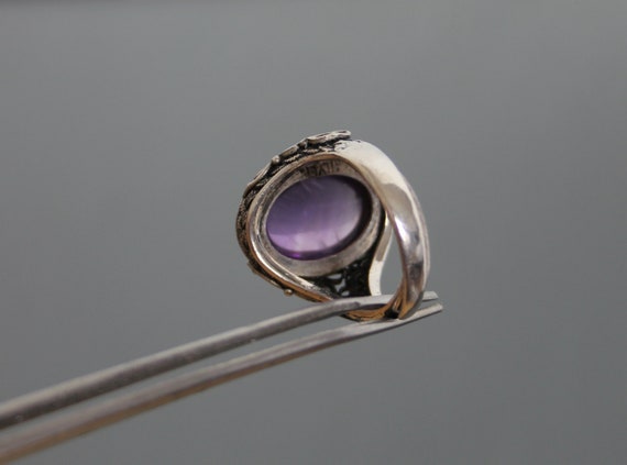 Chinese Export Amethyst Ring. Silver 925 Sterling… - image 5