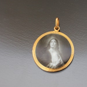 Maria Magdalena 800 Silver Pendant. Vintage Saint