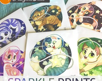 Sparkley Space Cats