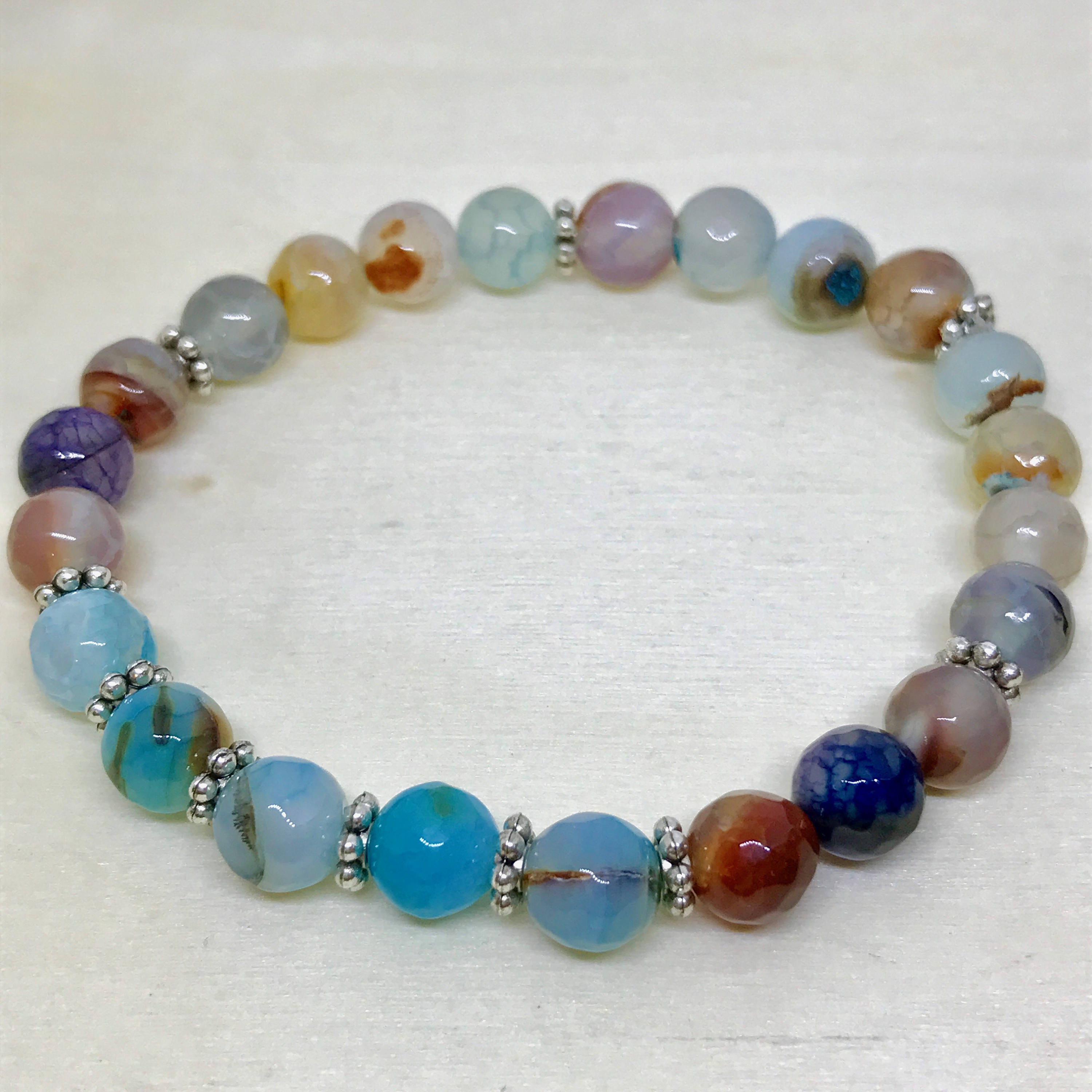 Agate Bracelet Crystal Bracelet Agate Bead Bracelet Druzy | Etsy