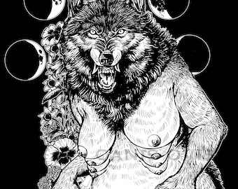 Lycanthropy Werewolf Metallic Gloss Art Print