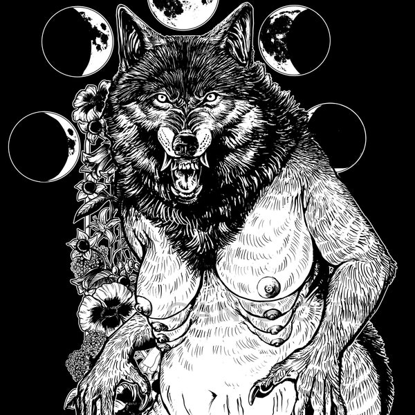 Lycanthropy Werewolf Metallic Gloss Art Print