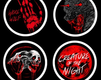 Werewolf Pin Back Button 2.25" Set