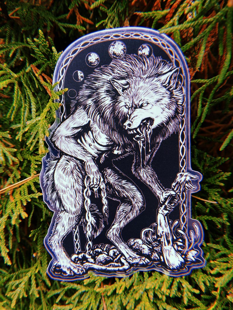 5” Mirror Werewolf Sticker - Etsy