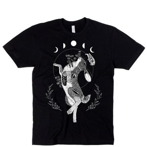 Momento Vivere Rabbit Moon Unisex Shirt Black White