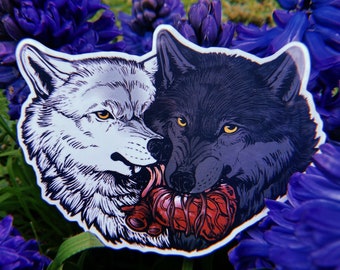 4” Vinyl Wolf Heart Love Sticker