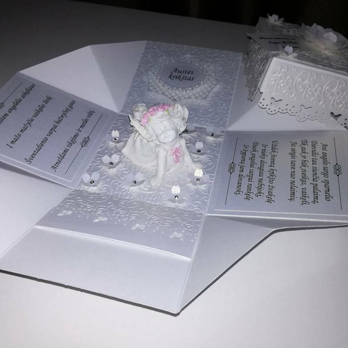 Christening / Baptism Exploding Box With Angel / Invitation / Gift for ...