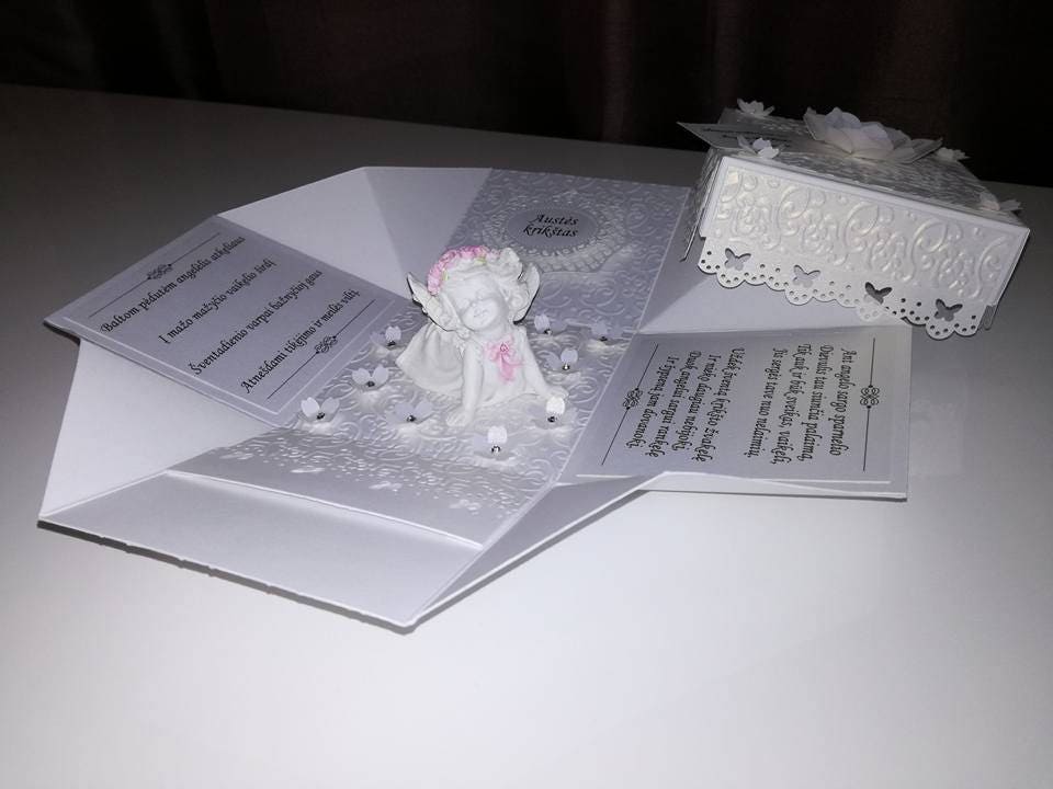 Christening / Baptism Exploding Box With Angel / Invitation / Gift for ...