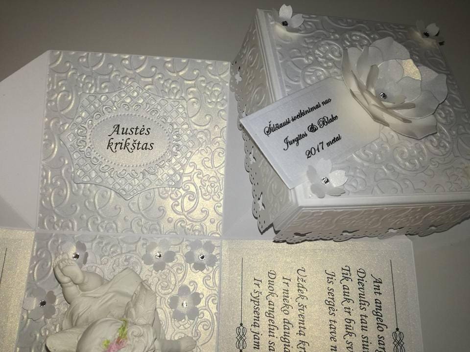 Christening / Baptism Exploding Box With Angel / Invitation / Gift for ...