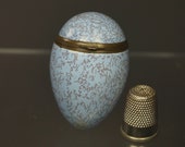 Antique 18th Century Bilston Blue Enamel Egg Bonbonniere English Circa 1780 Restored