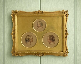Antique Portrait Miniature Group Druitt Children with Jack The Ripper Murder Connection 1852