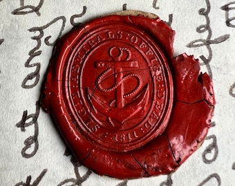 Rare Georgian Wax Seal Impression 1811 Admiralty Office Deal Kent British Naval History