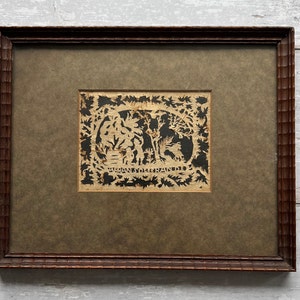 18th Century Miniature Cut Paper Picture, Paper Cut Scherenschnitte, Sacrifice of Isaac C 1790