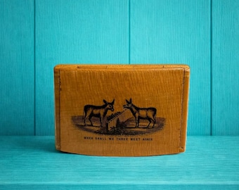 19th Century TINY Mauchline Ware Snuff Box Donkey Shakespeare Macbeth Adolph Frankau C 1850