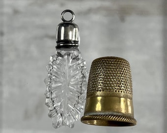 Antique Georgian Cut Glass Scent Bottle Pendant Sterling Silver Top C 1810