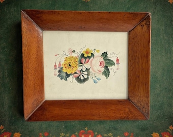 19th Century English Floral Painting Fuchsia Rose C 1830