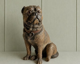 19th Century Painted Terracotta Pug Dog C 1890 AF - Etsy
