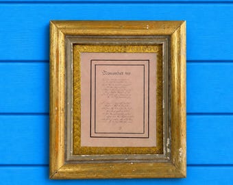 Antique Valentine Microcalligraphy Forget Me Not Miniature Verse Poem C 1850