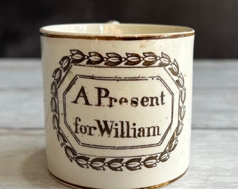 RARE A Present For William Mug Children’s Nursery Ware Mug C 1830