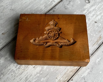 Vintage Treen Royal Artillery Boxwood Food Mould Cake Decorating by Culpitt and Sons Ltd