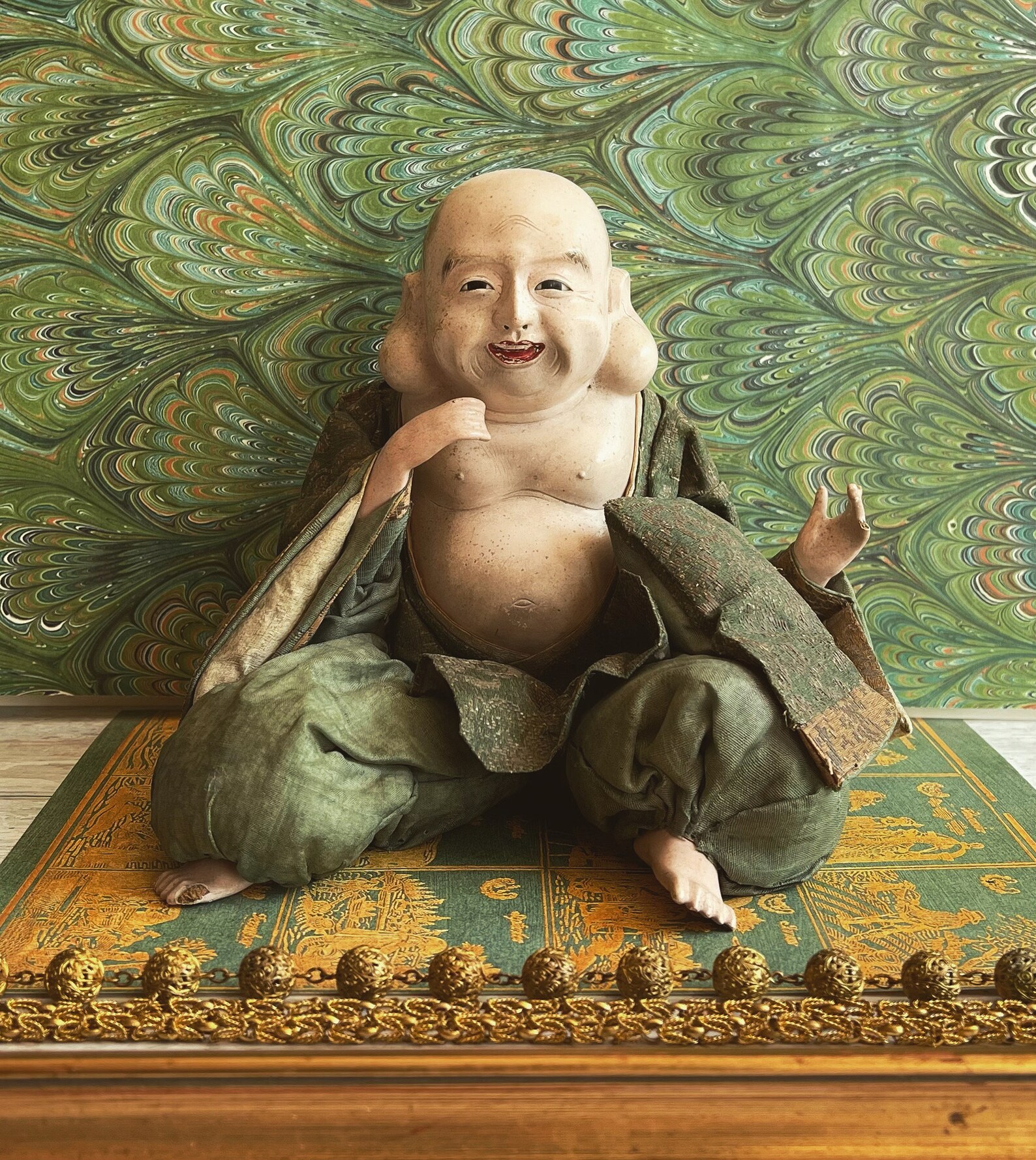 Antique Laughing Buddha Doll