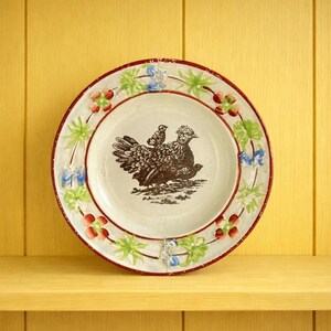 Important 19th Century Miniature Plate Chicken Mother Hen Chick Nursery Plate Pearlware C 1820