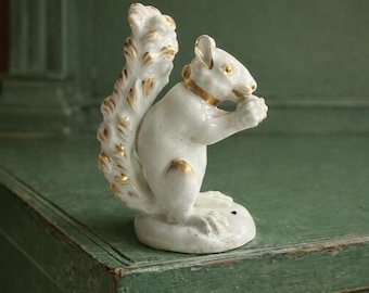 RARE 19th Century Antique Derby White Porcelain Squirrel Figure C 1810