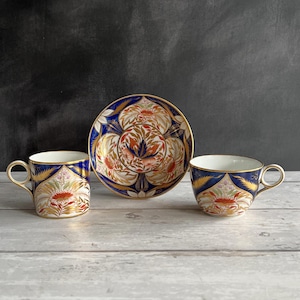 19th Century Grainger Worcester Trio Imari Pattern 281 Stunning English Porcelain C 1810