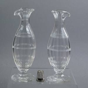 18th Century Miniature Pair Cut Glass Vases Georgian Circa 1780