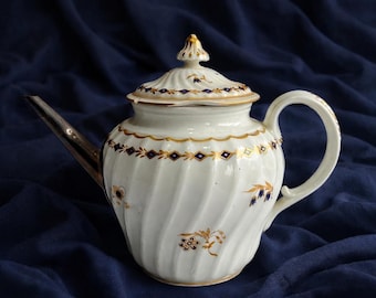  WORCESTER REGENCY ティーポットなどセット 1785 Worcester Porcelain Teapot, Flight Period Mark, Make Do Spout