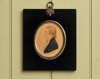 19th Century Portrait Miniature Young Man C 1820