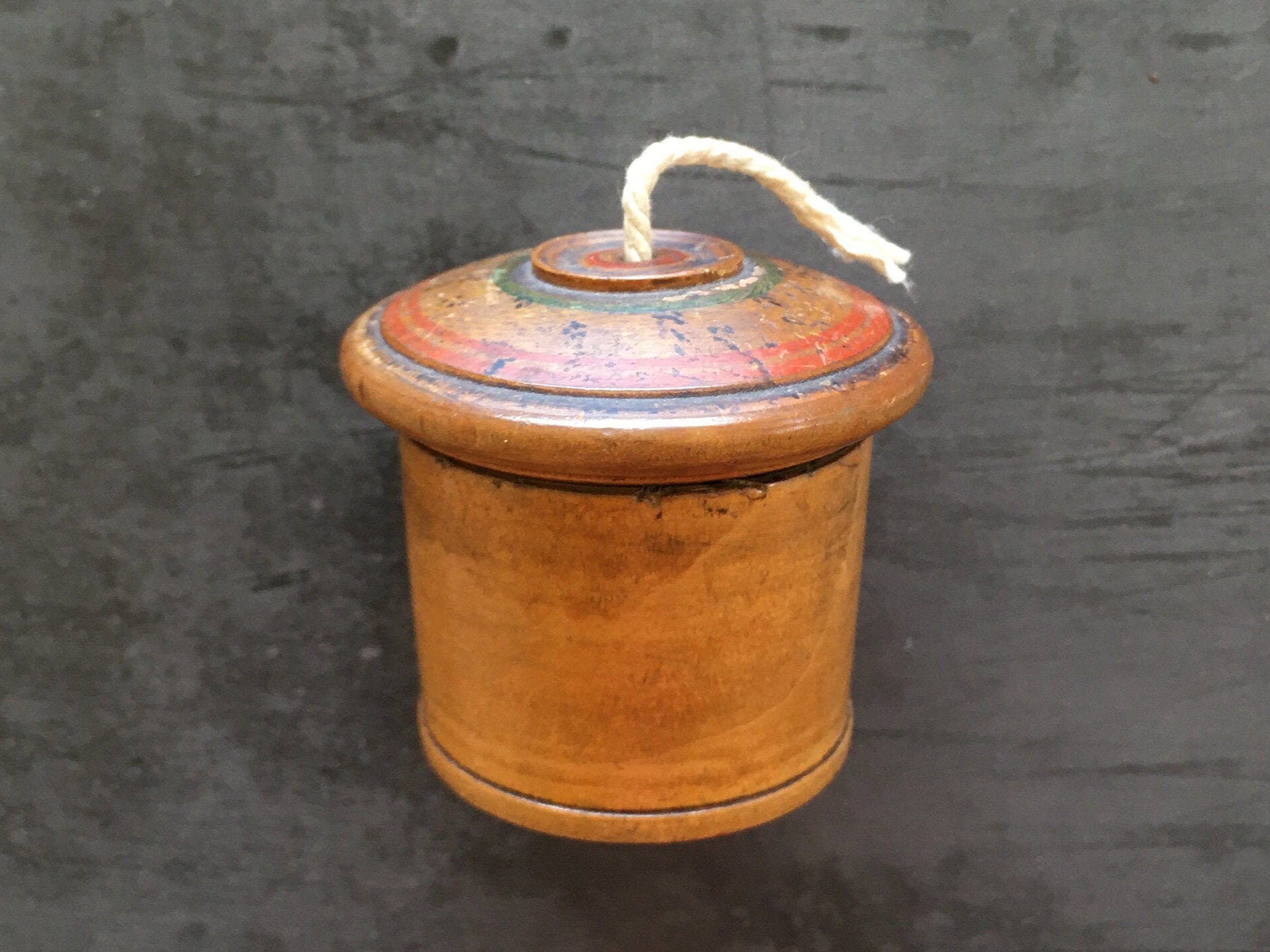 Antique 19th Century Treen Thread Holder Box, String, Twine, Ribbon, Circa  1840, Gardeners Gift. Crafters Gift -  Israel