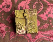 Genuine Antique 18th Century Sewing Etui Hussif, Georgian Pocketbook Purse Gold Brocade Circa 1780