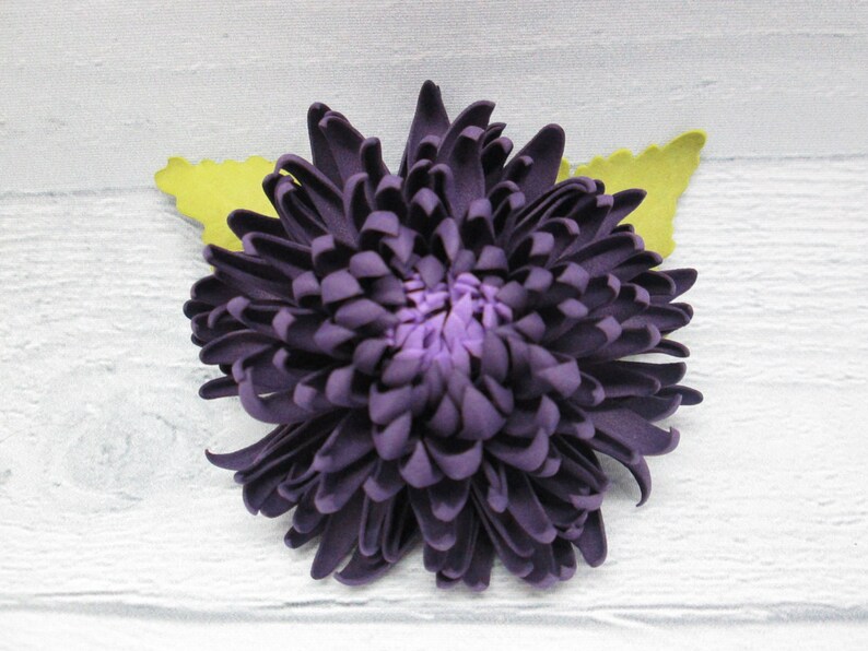 Chrysanthemum Jewelry Brooch With Flower Woman Gift Purple Etsy