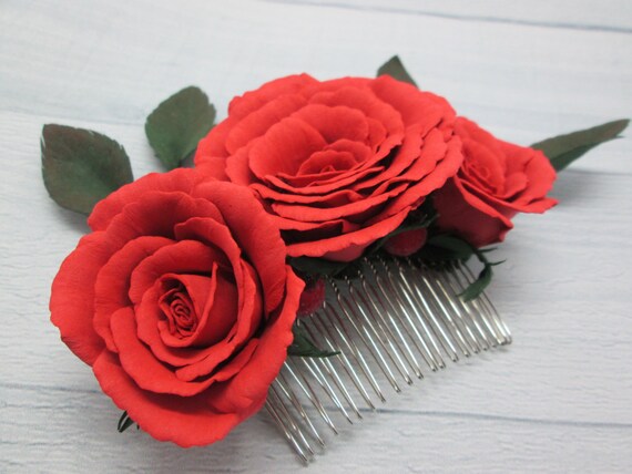Bridal Rose Blume Haarnadel Brosche Brautjungfer Party Zubehör Haarspange SA