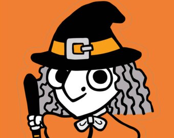 Spooky Small Witch Vinyl Sticker