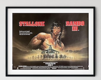 Rambo III (1988) Original British Quad film poster Sylvester Stallone, art by Renato Casaro