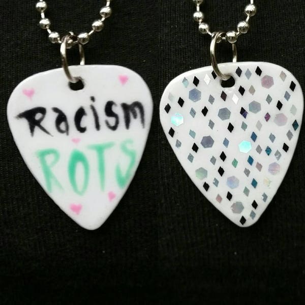 FancyDangerThings Guitar Pick Pendant Necklace Anti-Racist