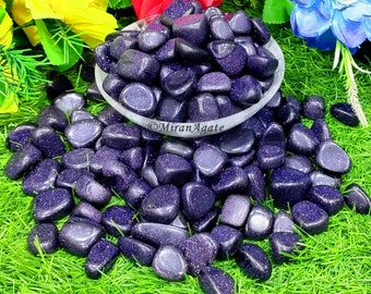 Blue Sandstone Tumbled Goldstone Crystals Healing Metaphysical Meditation Power Pebbles 1 LB/450 Gram