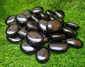 Black Obsidian Palm Stone Pocket Healing Crystal 1Lb / 450 Gram