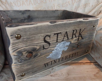 Game of Thrones crate Stark Winterfell storage box  Winter is coming BOX. Lannister Baratheon Targaryen Custom DVD storage box Gifts for him