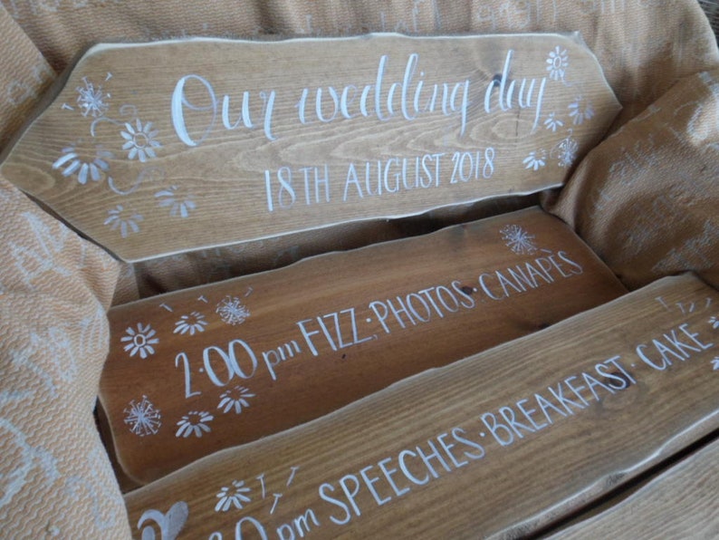 Wedding arrow signs Wedding and reception signpost signs Welcome to our wedding Happily ever after starts here Dancing Bar Photo Booth sign