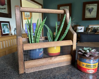 Custom Wood crate Personalised storage ccaddy groomsman ,Best man, Usher, Fathers Day gift, Teacher Retirement Gifts for him Gardening crate