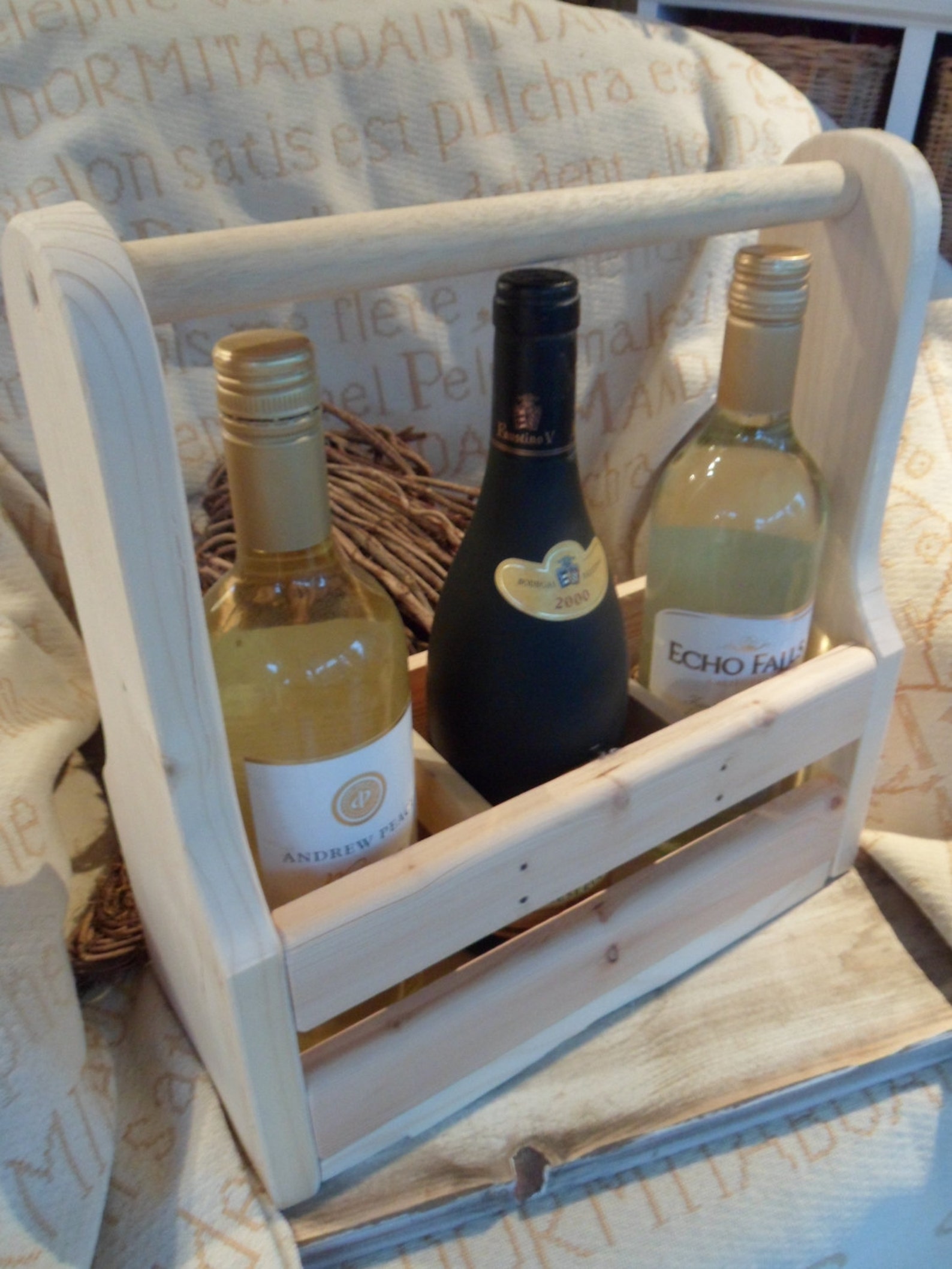 Rustic 3 Wine Bottle Wooden Holder/caddy Wedding & Etsy UK