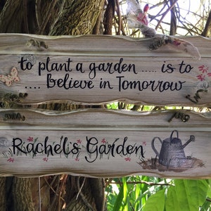 Custom Grandad's garden plaque. Unique birthday, anniversary & memorial gift. Trespassers will be composted sign. Handpainted custom sign image 10