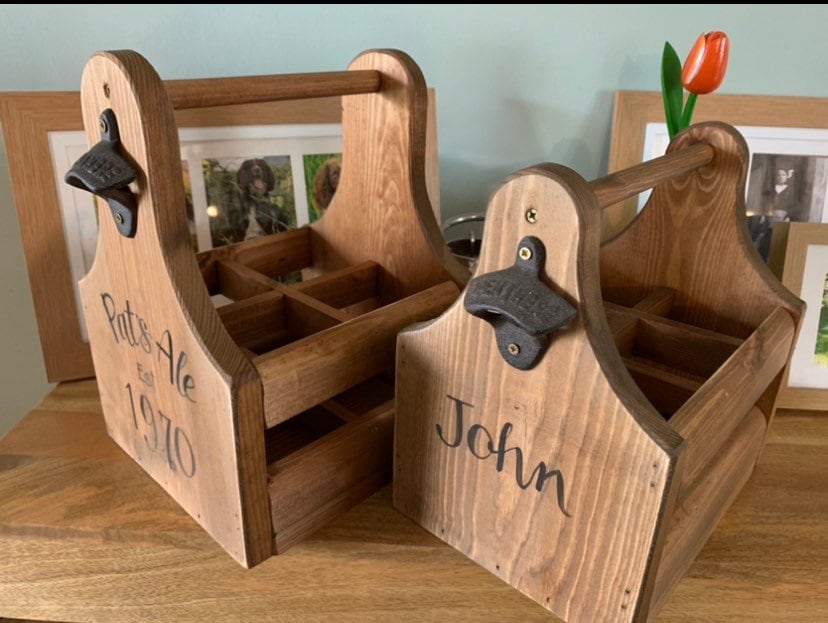 Table Caddy and Crates, Wooden Table Caddy