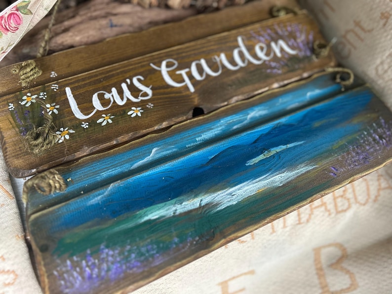 Personalisiertes Gartenschild. Einzigartiges Geburtstags-, Jubiläums- & Erinnerungsgeschenk. Die handbemalten Übertreter werden kompostiert. Opa, Oma, Nan, Opa Bild 9