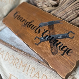 Enseigne garage grand-père décorée d&#39;outils